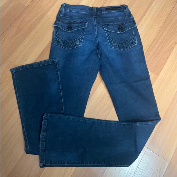 Rock & Republic Kasandra Womens Jeans Embroidery Stones Pockets Size 2M - Picture 2 of 14